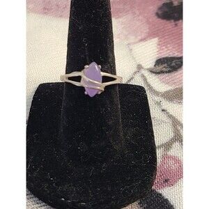 VTG Avon Sterling Silver Ring Lavender Jade 925 Size 5.75 Gemstone Jewelry